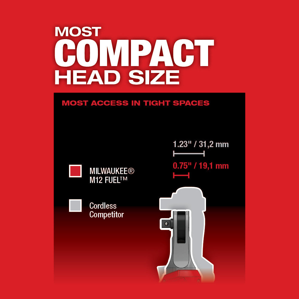 Milwaukee 2567-20 M12 FUEL™ 3/8" High Speed Ratchet – Brushless, 35 ft-lbs Torque