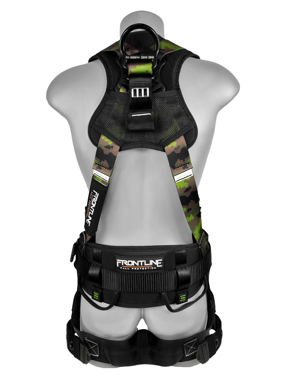 Frontline 110CTB-CF Camouflage Full Body Harness with Aluminum Hardware and Suspension Trauma Straps M/L