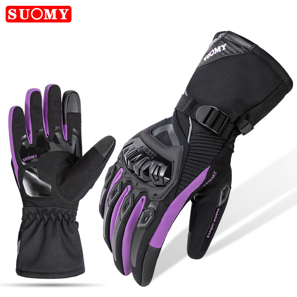 Motorcycle Waterproof Winter Riding Gloves ā Windproof, Touch-Screen, Carbon Fiber Reinforced, Anti-Fall Long Gauntlet Gloves