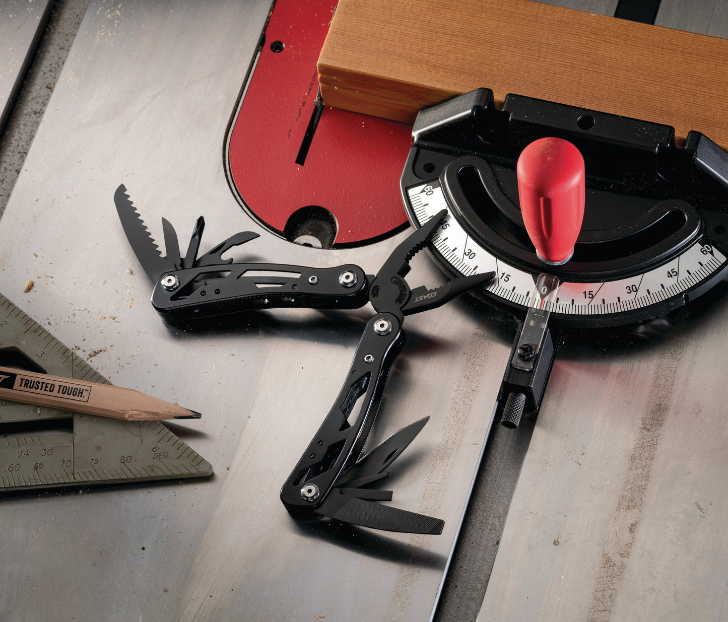 COAST CT225 Multi-Tool – 11-in-1 All-Black Stainless with Spring-Loaded Pliers (30847)