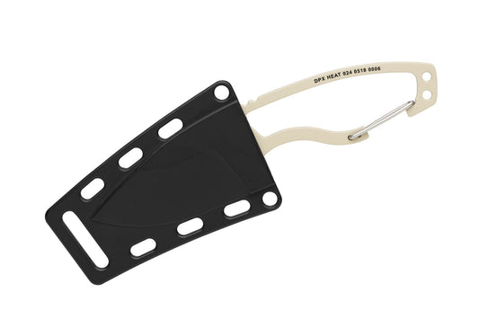 π DPx Gear HEAT Hiker β 1095 Steel Fixed Blade, Desert Tan, Carabiner Clip