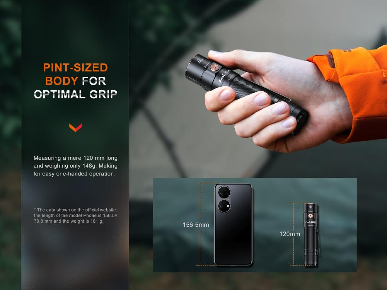 Fenix E35R Flashlight – 3100 Lumen USB-C Rechargeable High-Output EDC Light