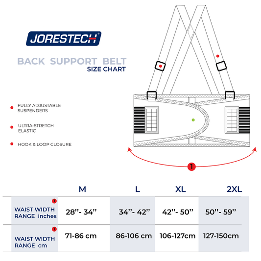 π JORESTECH Heavy-Duty Back Support Belt β Adjustable, Ergonomic Fit