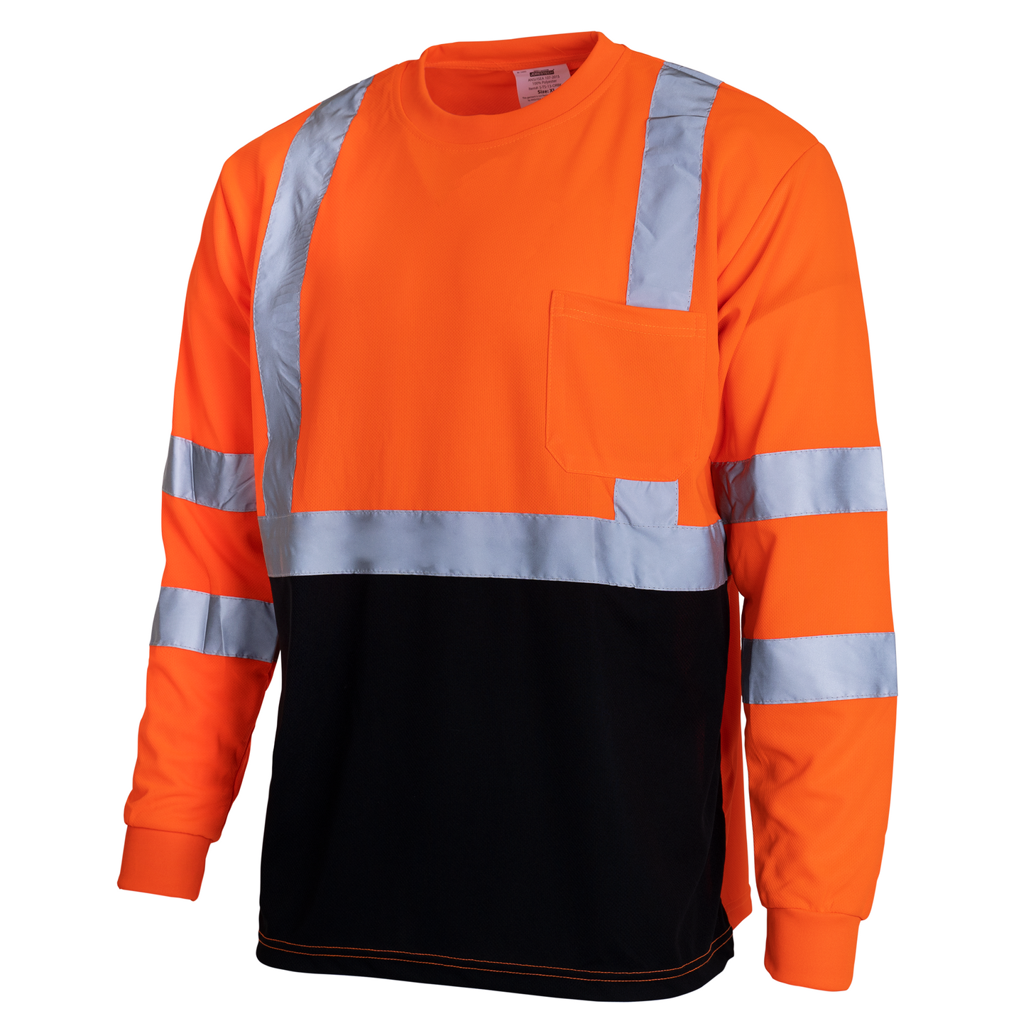 Hi-Vis Long Sleeve Work Shirt — ANSI/ISEA 107-2020 Class 3, Dirt-Concealing Panels