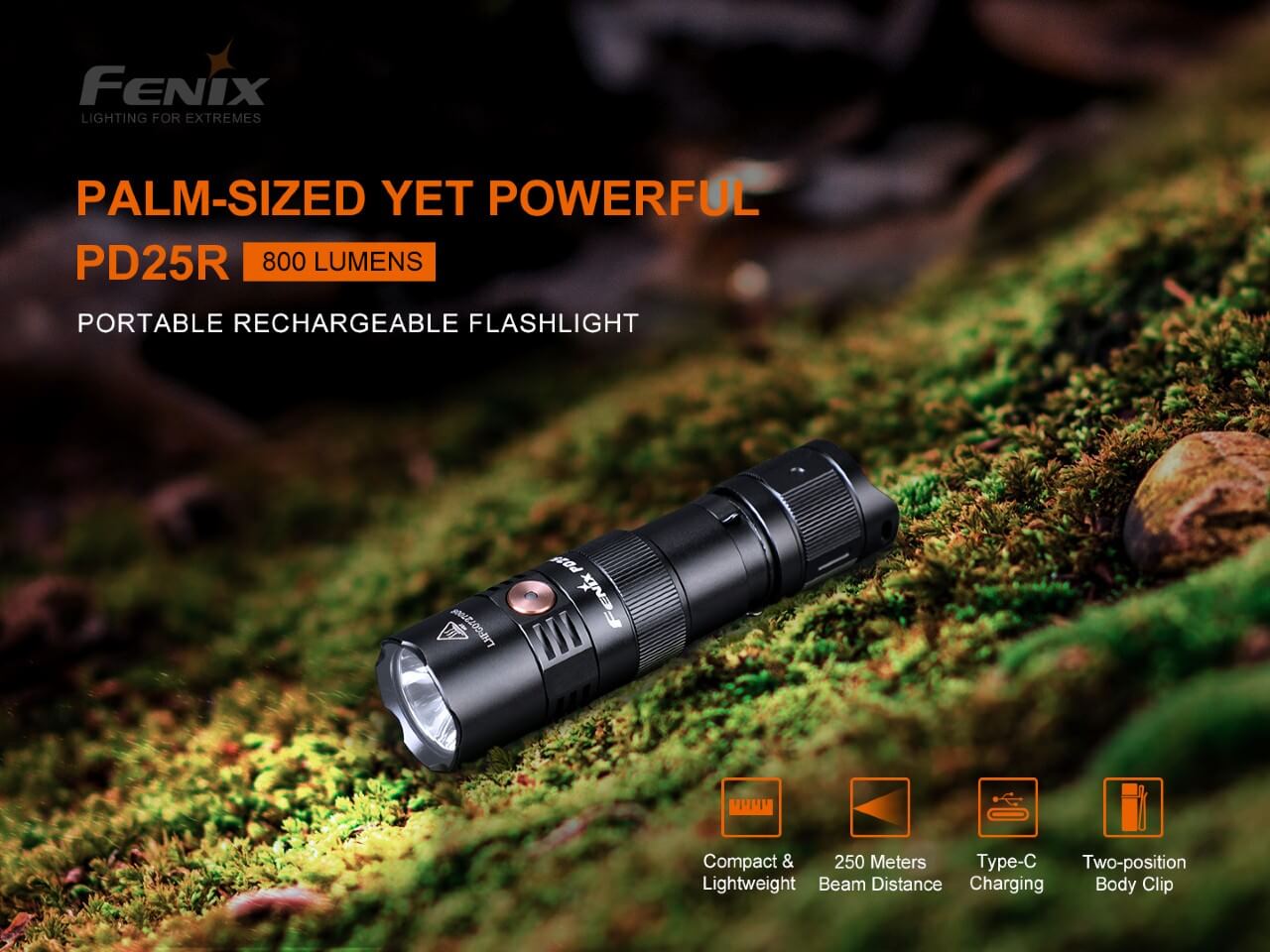 Fenix PD25R EDC Flashlight – 800 Lumen USB-C Rechargeable Compact Light