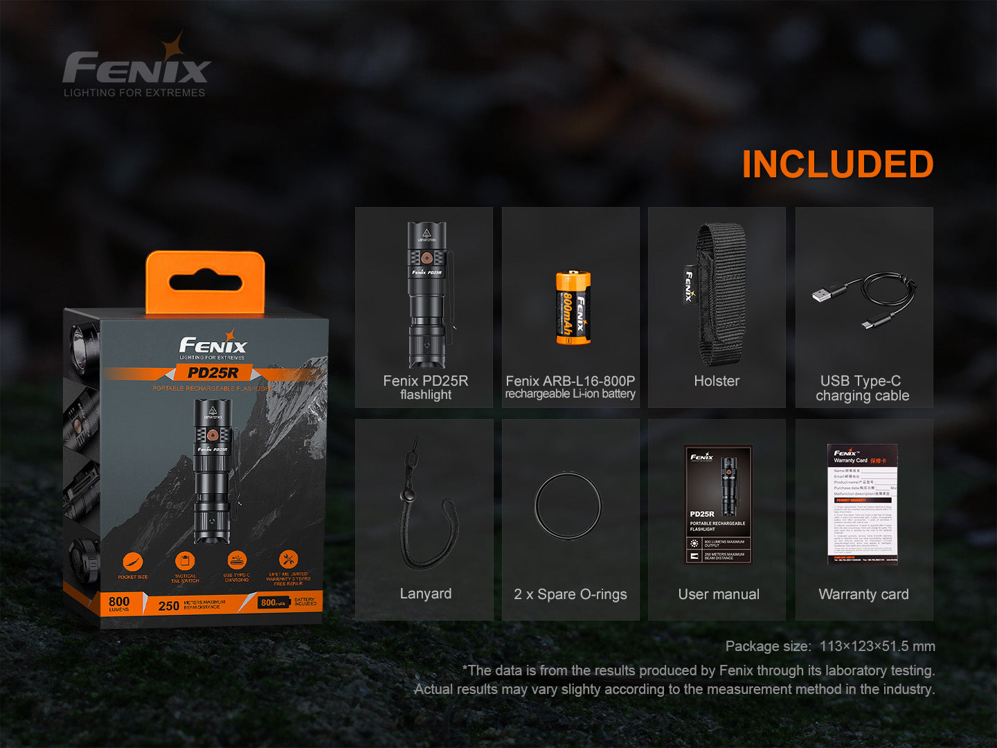Fenix PD25R EDC Flashlight – 800 Lumen USB-C Rechargeable Compact Light