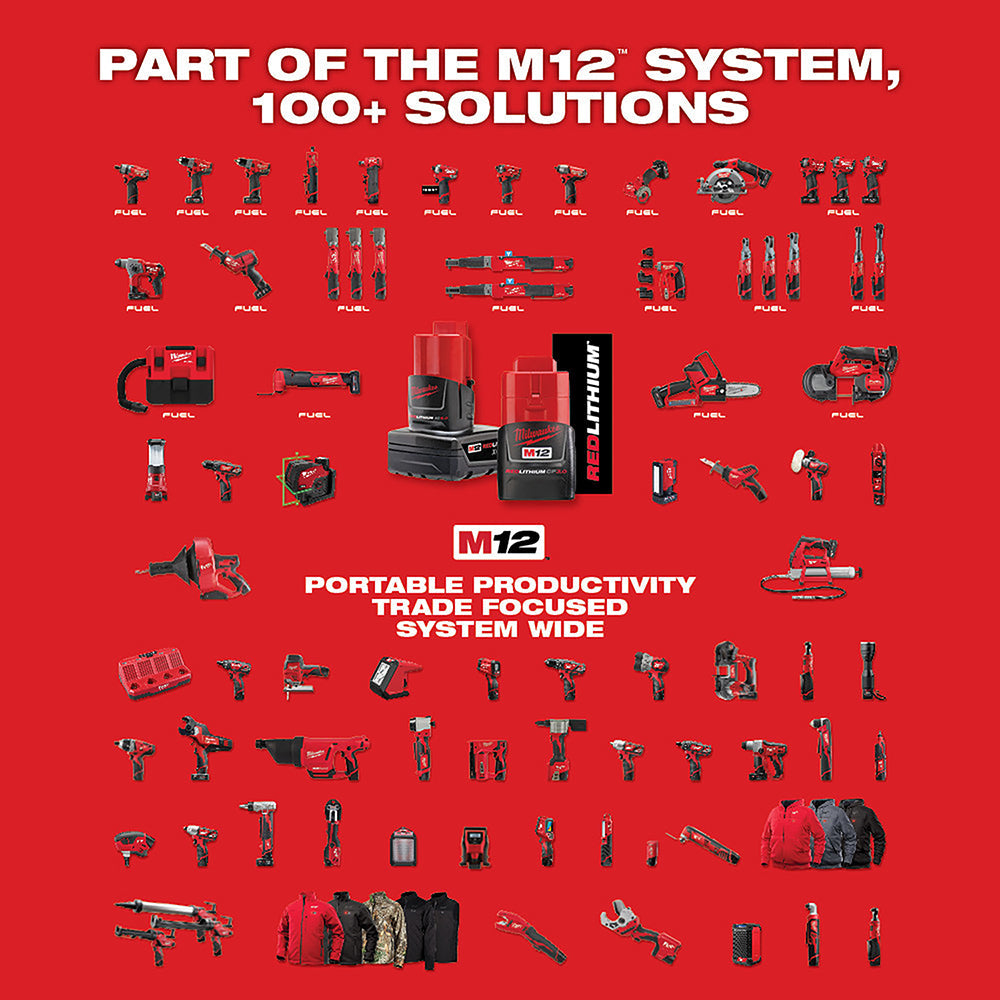 Milwaukee 2132-20 M12™ ROCKET™ Dual Power Tower Light – 1,400 lm, Dual Power, Portable