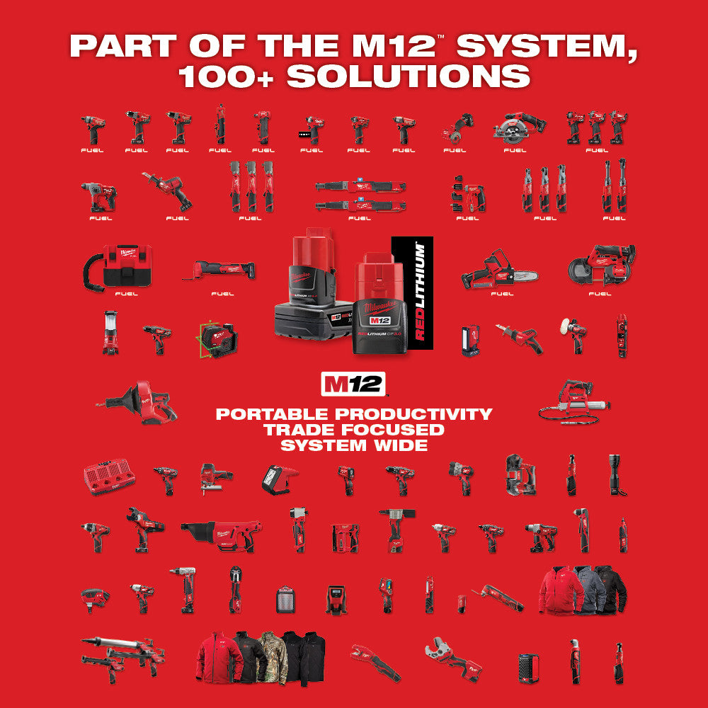 Milwaukee 2564-20 M12 FUEL™ 3/8" Right Angle Impact Wrench – 220 ft-lbs, 4-Mode Control