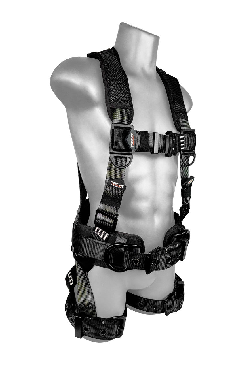 Frontline 110CTB‑DC Digital Camo Full-Body Harness – M/L Size, Aluminum Hardware, Trauma Straps
