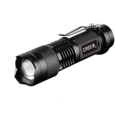 Telescopic Zoom LED Flashlight – 180 Lumens | Waterproof & USB Rechargeable