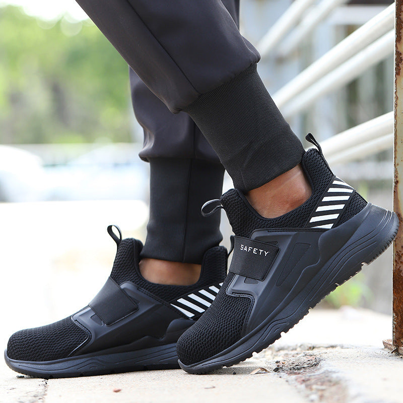 🛒 Summer Breathable Steel Toe Labor Shoes – RY009 Black