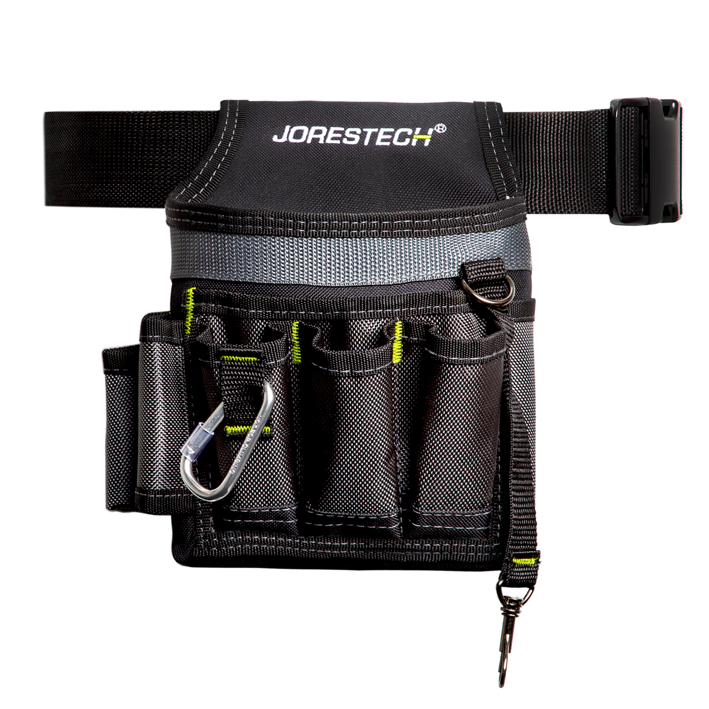 6 Pocket Tool Belt Pouch – Utility Organizer with Clip & Carabiner