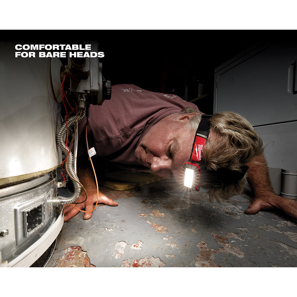 Milwaukee 2115-21 REDLITHIUM™ USB Low-Profile Headlamp – 600 lm, Rechargeable, Hard Hat Clips