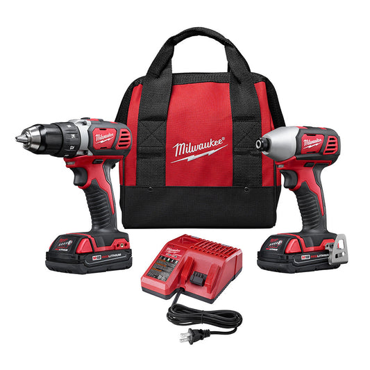 Milwaukee M18™ 2-Tool Combo Kit – Cordless Drill &amp; Impact Driver for Touring Crews + Techs (2691-22)