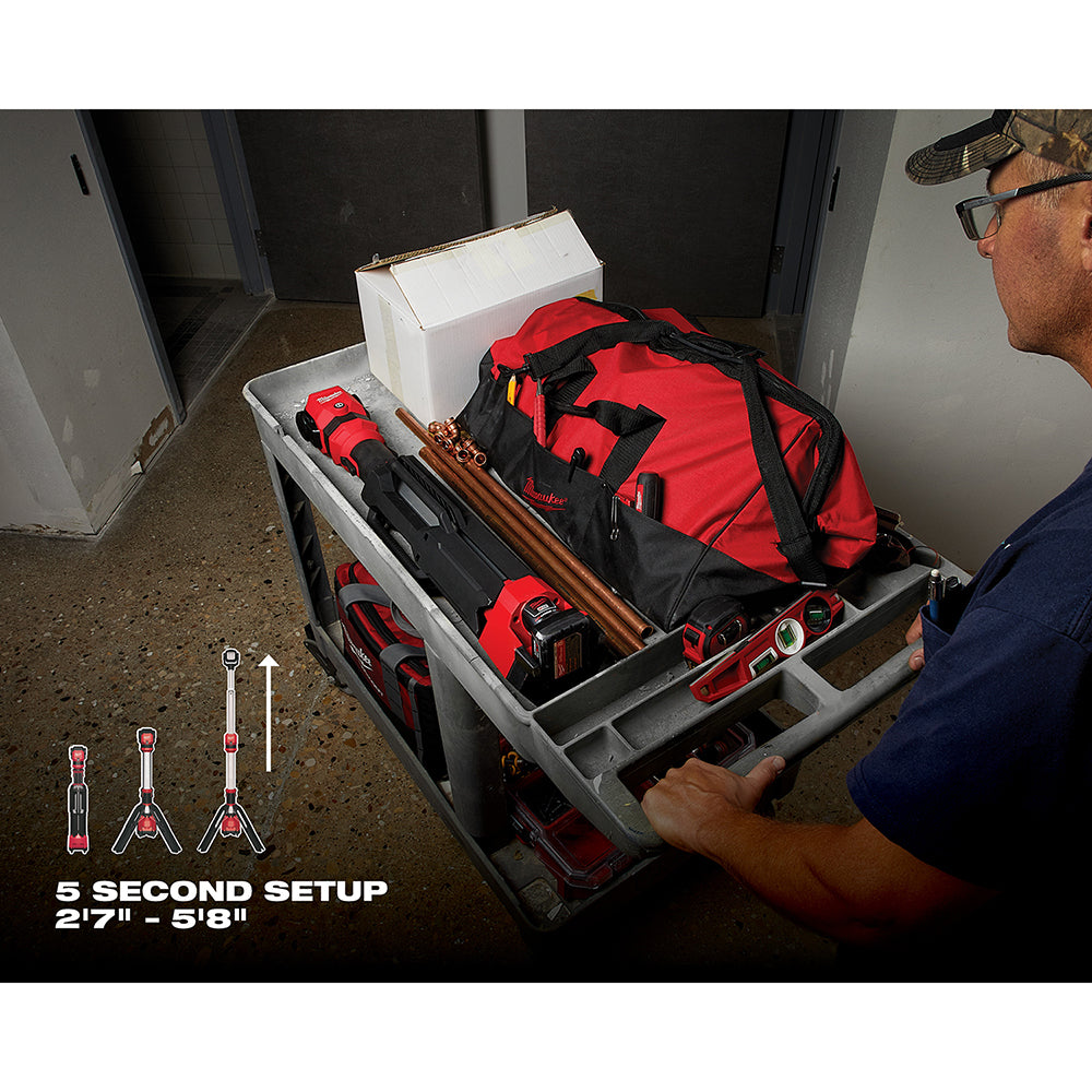 Milwaukee 2132-20 M12™ ROCKET™ Dual Power Tower Light – 1,400 lm, Dual Power, Portable