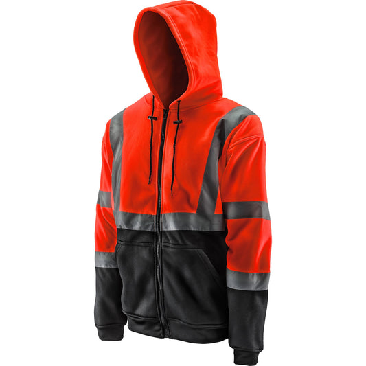 Hi-Viz Orange Pro Hoodie – ANSI Class 2 Safety Fleece
