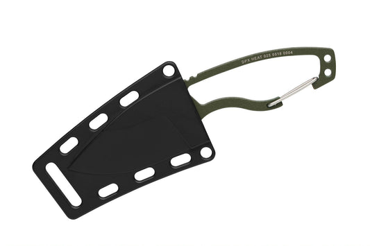 🛒 DPx Gear HEAT Hiker – 1095 Steel Fixed Blade, OD Green, Carabiner Clip