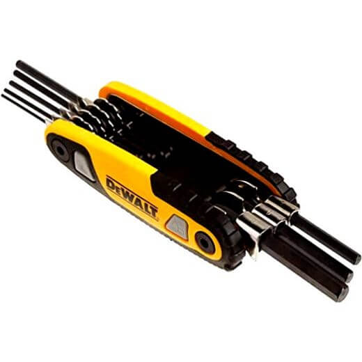 DEWALT Folding Locking Hex Key Set – SAE, 8-Piece, 3-Position Lock, Steel Frame (DWHT70263M)