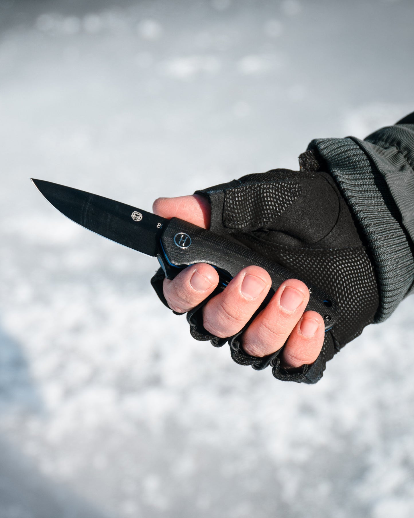 🛒 Peasant Folding Pocket Knife Giftset – D2 Steel, Black & Blue G10 Handle