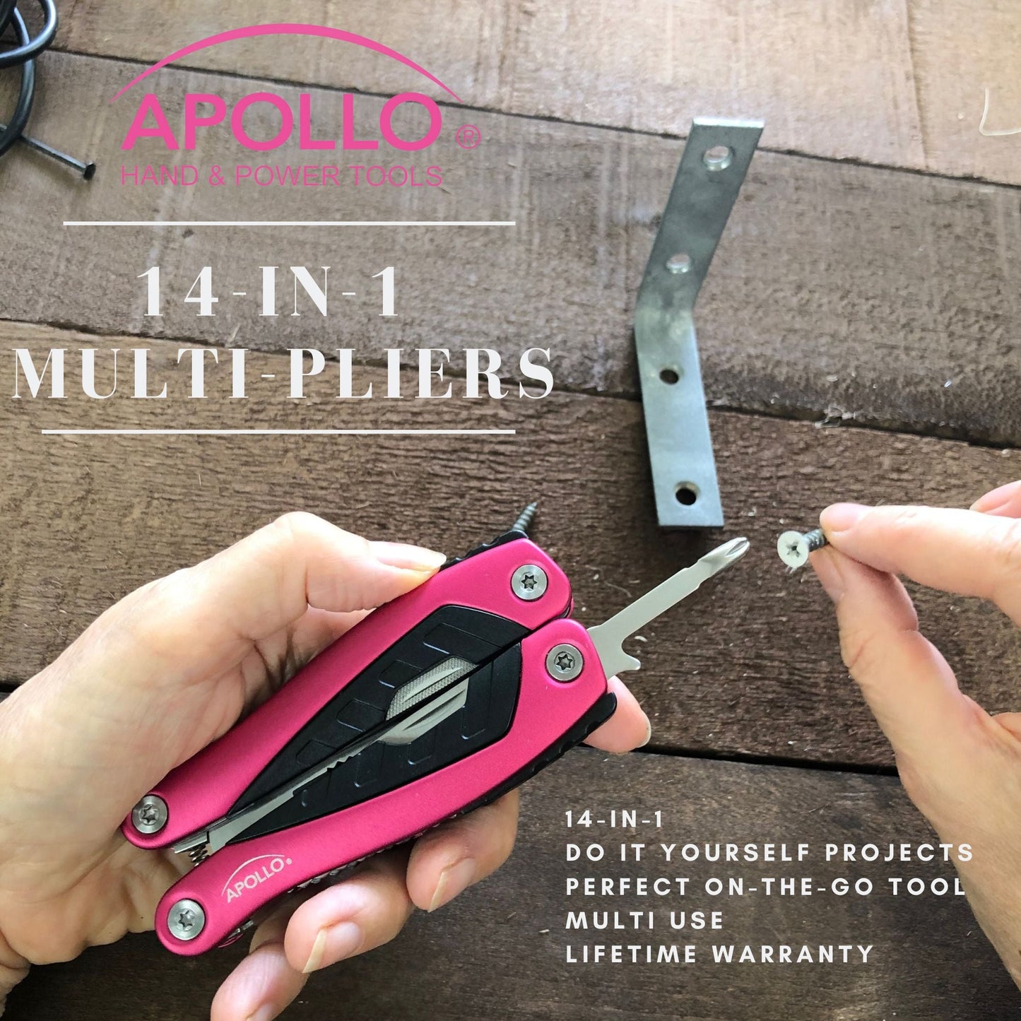 🛒 Apollo Tools 14-in-1 Pink Pocket Multitool | BCRF Support