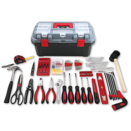 🛒 Red 170-Piece Household Tool Kit with New & Improved Tool Box – Model DT7103