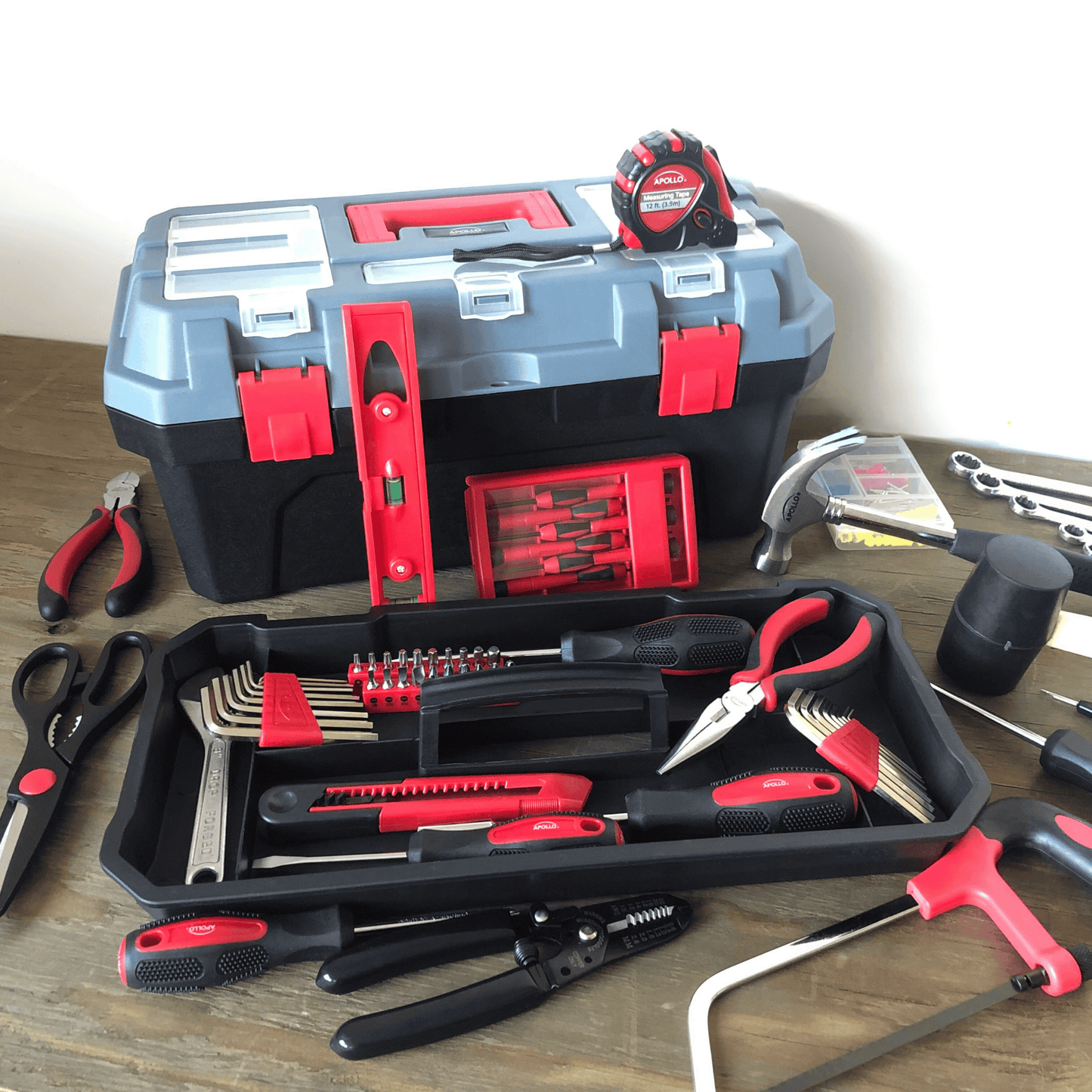 🛒 Red 170-Piece Household Tool Kit with New & Improved Tool Box – Model DT7103