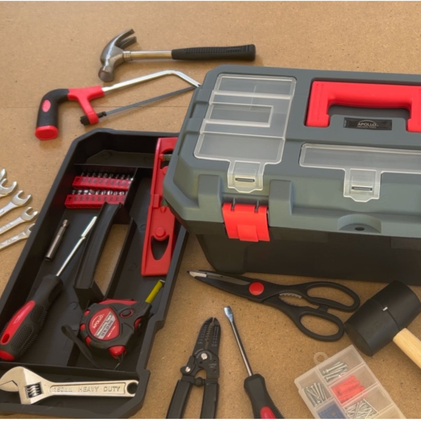 🛒 Red 170-Piece Household Tool Kit with New & Improved Tool Box – Model DT7103