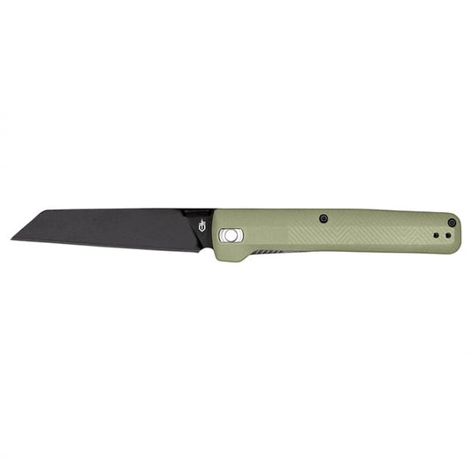Gerber Pledge Folding Knife – Slim Reverse Tanto EDC Blade for Crew Use (Lichen Green)