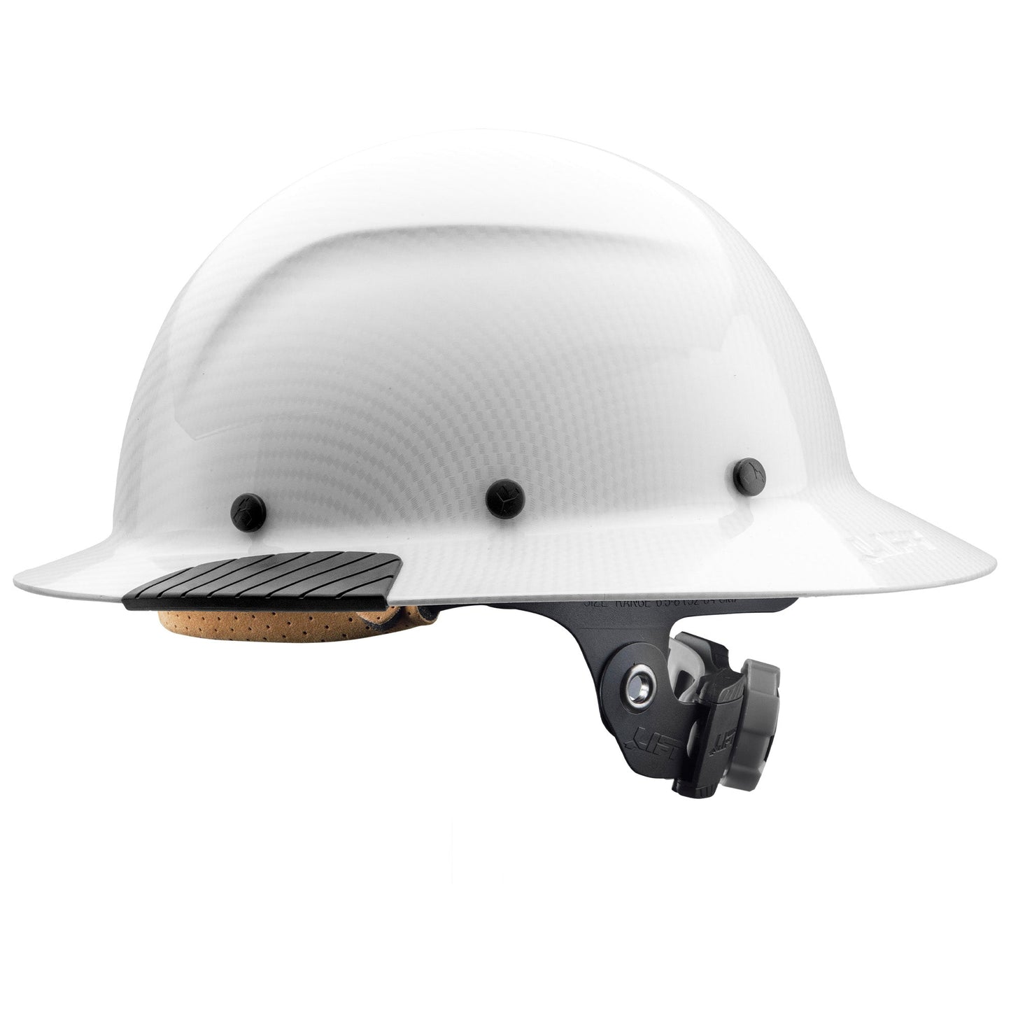 DAX White Carbon Full Brim Hard Hat – Heat Rated, Fiber-Reinforced, ANSI Certified