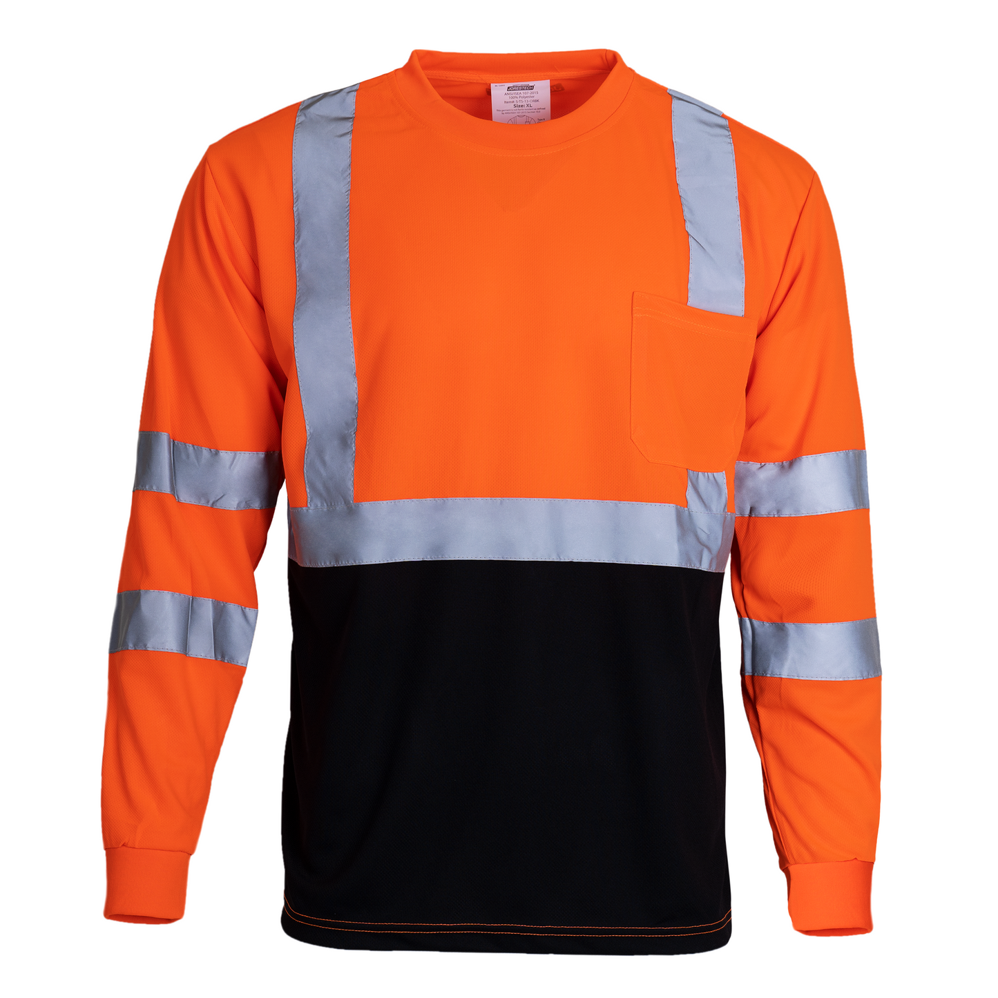 Hi-Vis Long Sleeve Work Shirt — ANSI/ISEA 107-2020 Class 3, Dirt-Concealing Panels