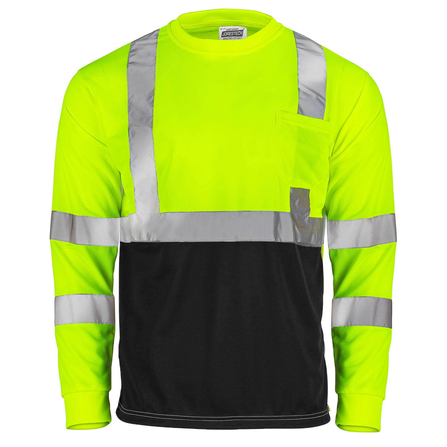 Hi-Vis Long Sleeve Work Shirt — ANSI/ISEA 107-2020 Class 3, Dirt-Concealing Panels