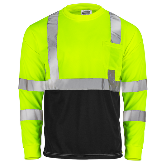 Hi-Vis Long Sleeve Work Shirt — ANSI/ISEA 107-2020 Class 3, Dirt-Concealing Panels