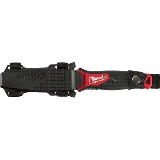 Milwaukee HARDLINE 5" Fixed Blade Knife – AUS-8 Steel, Multi-Mount Sheath, Tether Ready