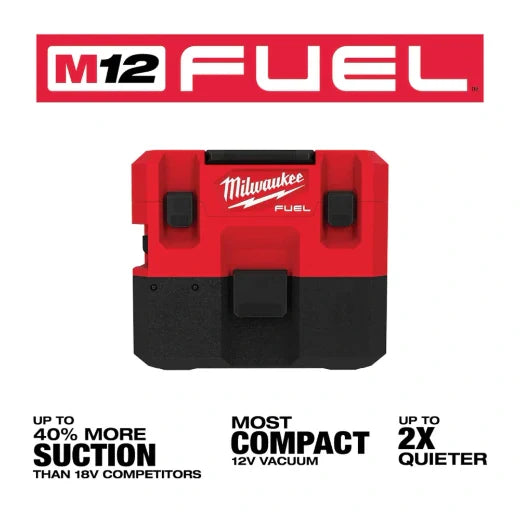 Milwaukee 0960-20 M12 FUEL™ 1.6 Gallon Wet/Dry Vacuum – Cordless, HEPA, Compact