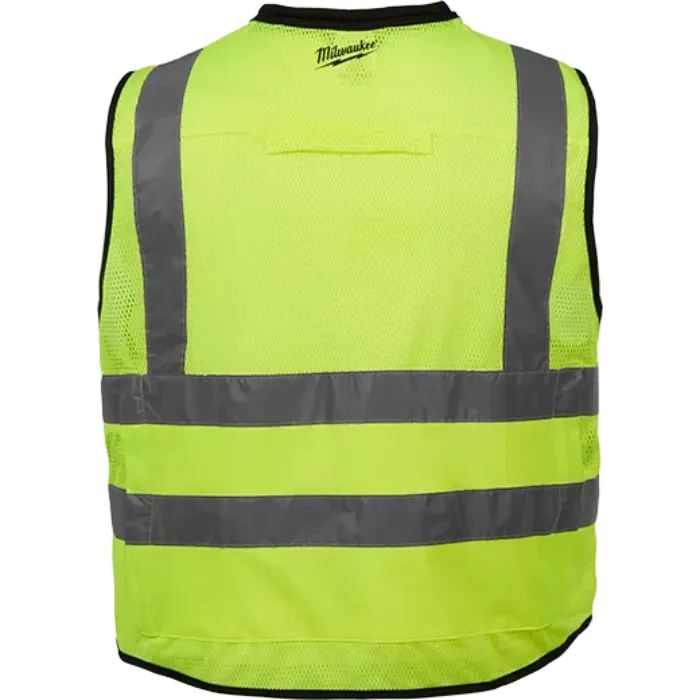 Milwaukee Class 2 Hi-Vis Safety Vest – 15-Pocket Loadout, Fall Protection Ready (L/XL)
