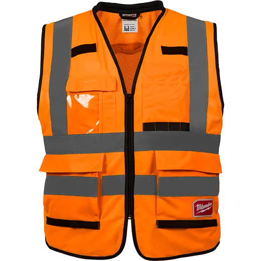 Milwaukee Class 2 Hi-Vis Safety Vest – Yellow, 15-Pocket, Harness Ready (L/XL)