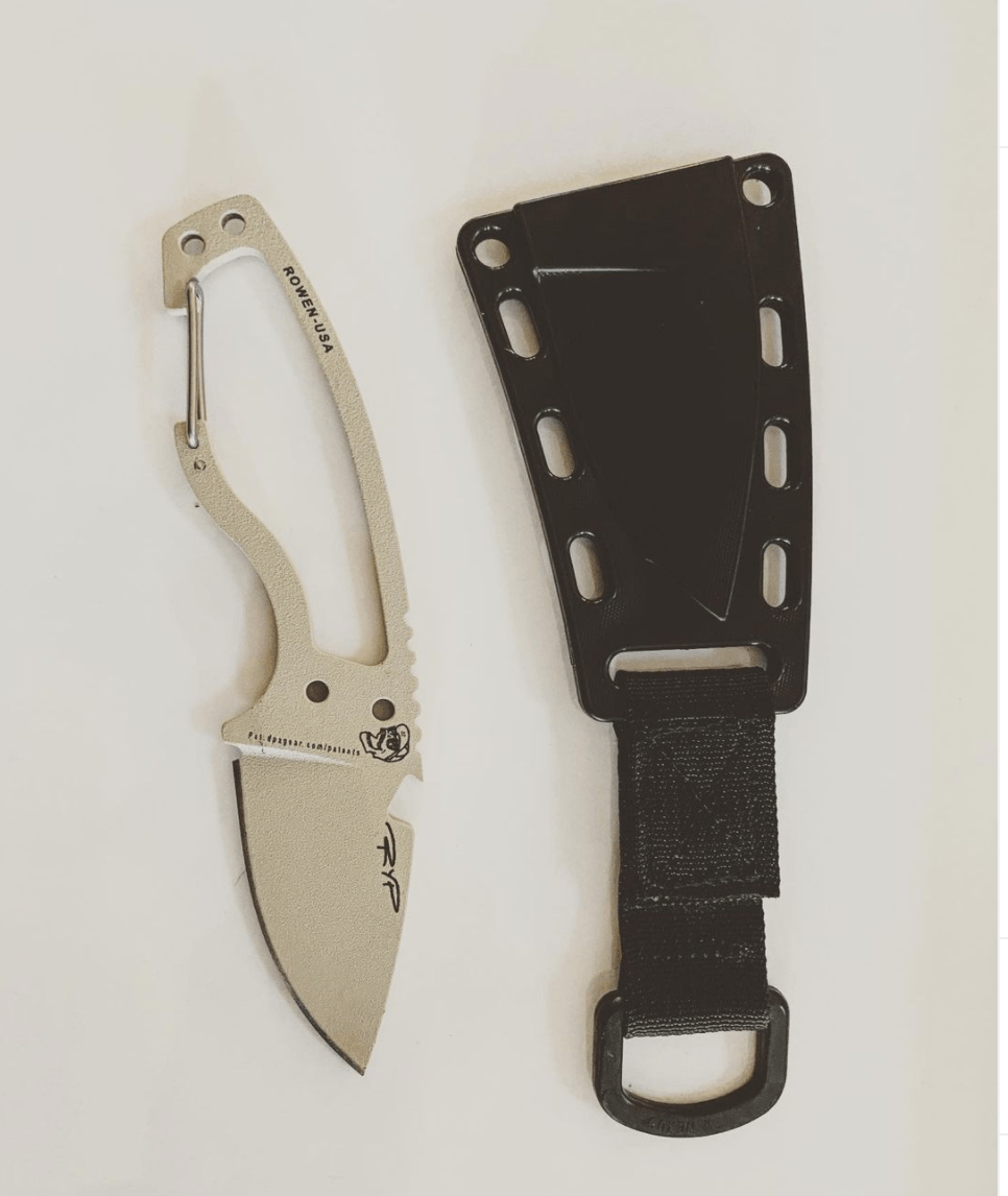 🛒 DPx Gear HEAT Hiker – 1095 Steel Fixed Blade, Desert Tan, Carabiner Clip