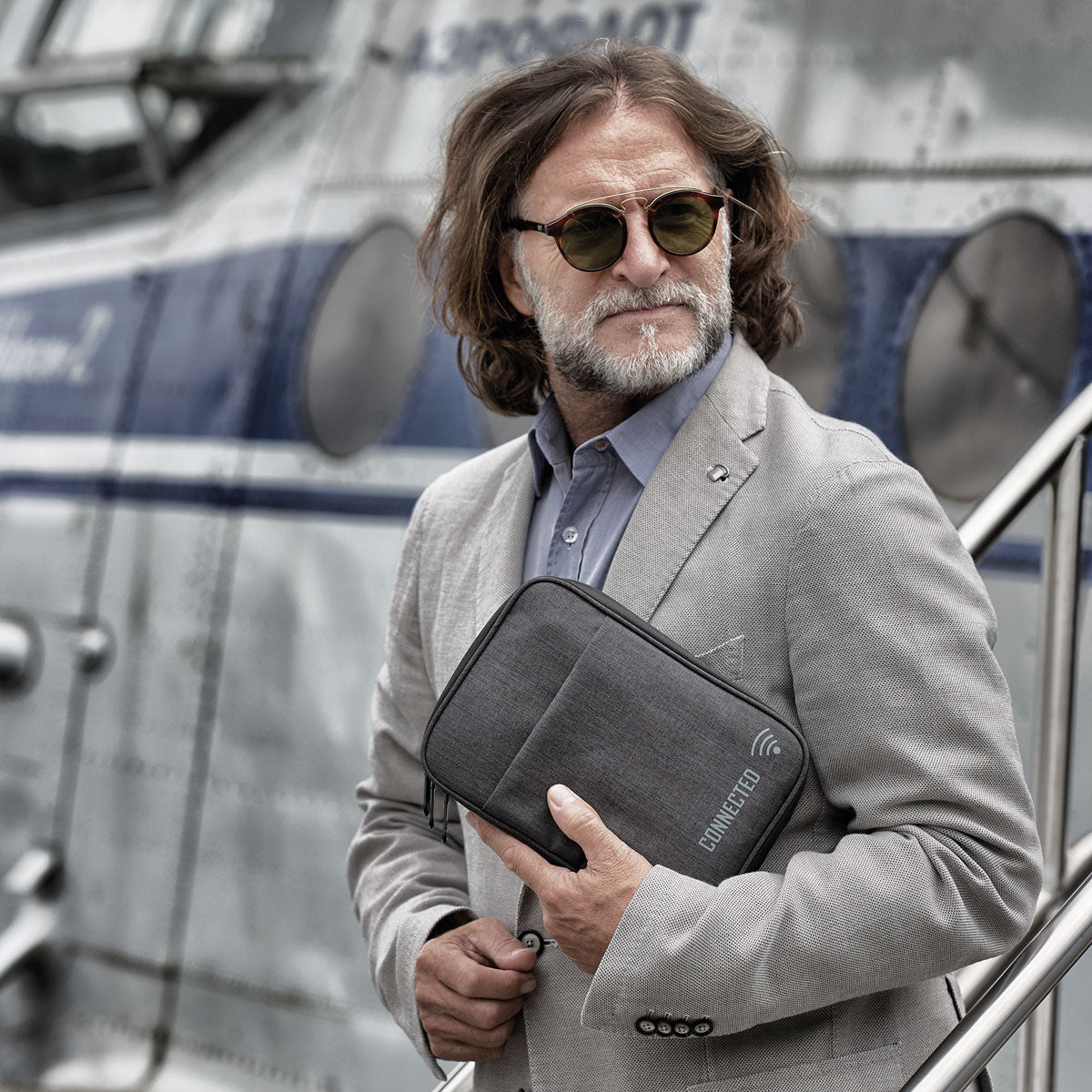 🛒 Troika Connected Zip Around Accessory & Cable Organizer – Grey