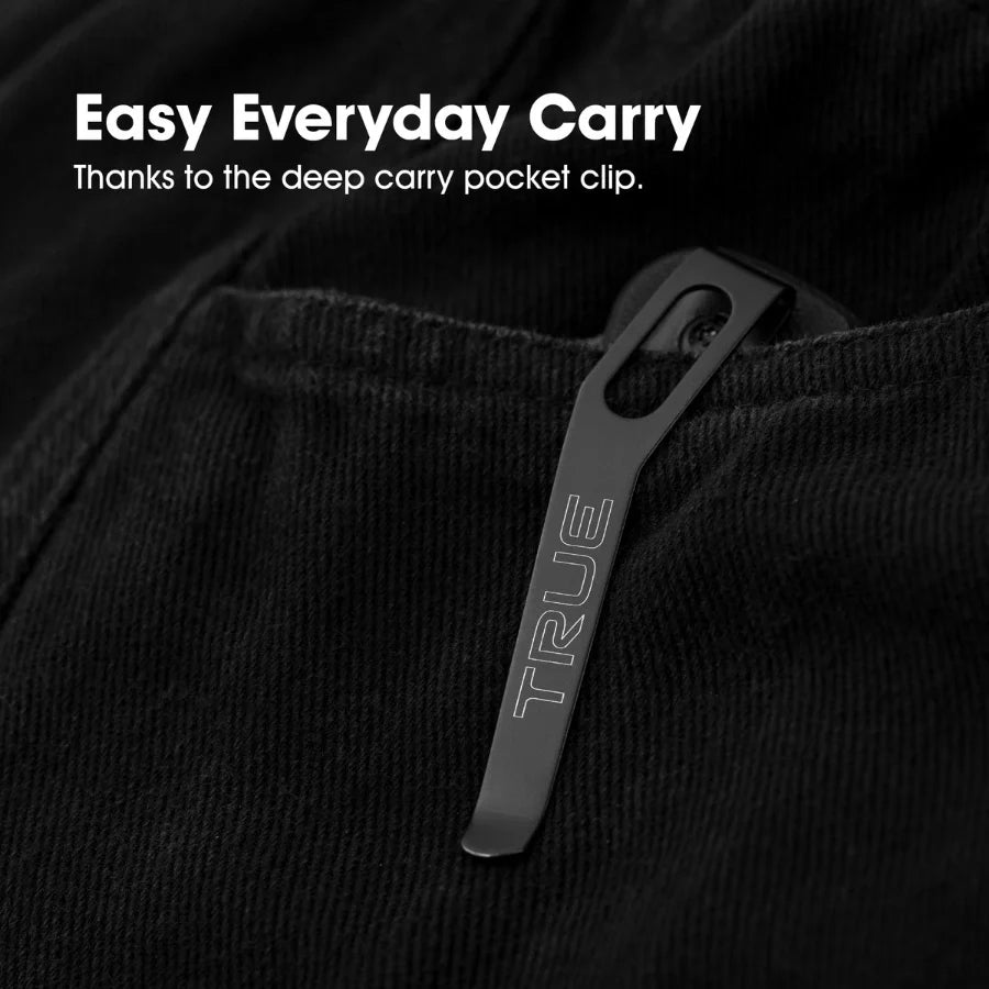 TRUE Ball Bearing Flipper Knife – 3" Drop Point | One-Hand Open, Pocket Clip