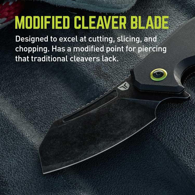 TRUE MAAR Cleaver Flipper Knife – G10 Handle | Ball Bearing Pivot, Deep Carry Clip