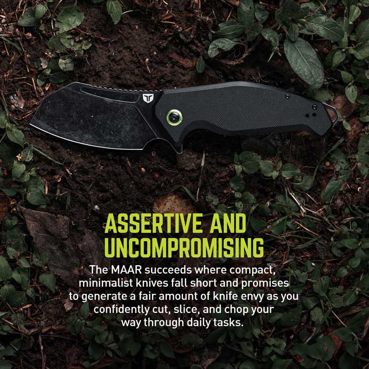 TRUE MAAR Cleaver Flipper Knife – G10 Handle | Ball Bearing Pivot, Deep Carry Clip