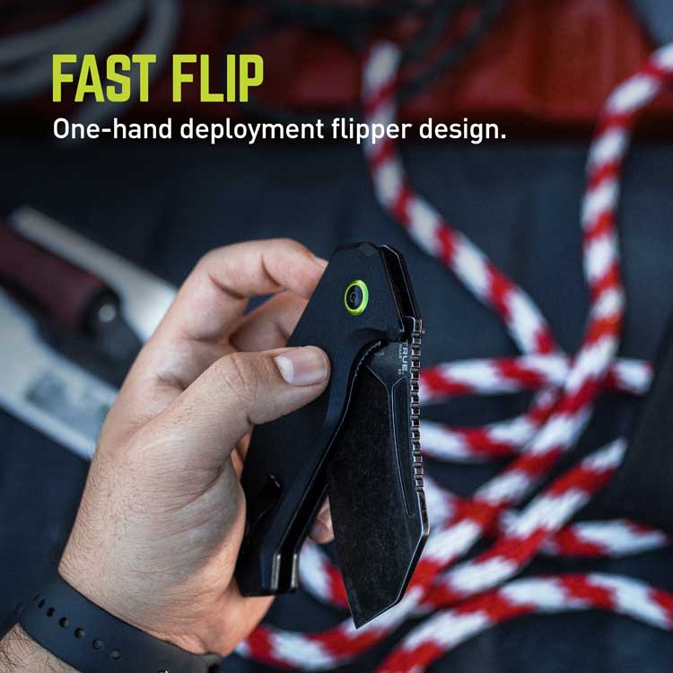 TRUE MAAR Cleaver Flipper Knife – G10 Handle | Ball Bearing Pivot, Deep Carry Clip