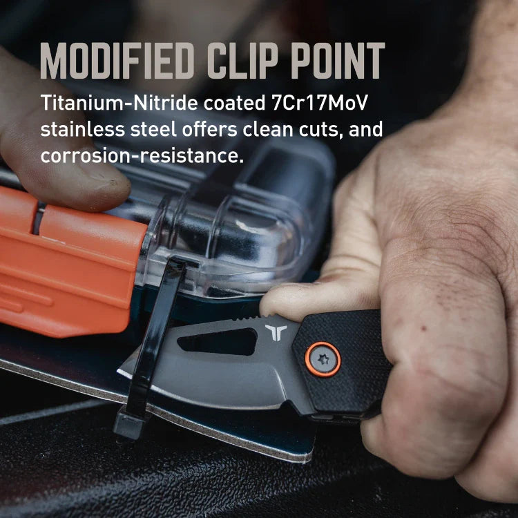 TRUE BERM Keychain Knife – TRU-FMK-1009 | Titanium-Coated Flipper EDC