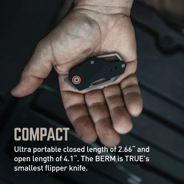 TRUE BERM Keychain Knife – TRU-FMK-1009 | Titanium-Coated Flipper EDC